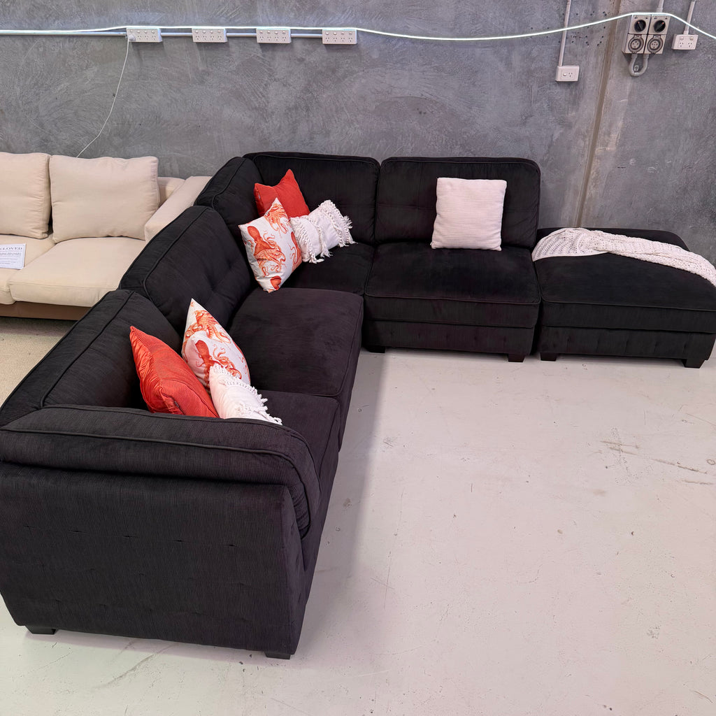 Harvey Norman Modular Corro Seater Couch Lounge Sofa with Ottoman $1680 Only