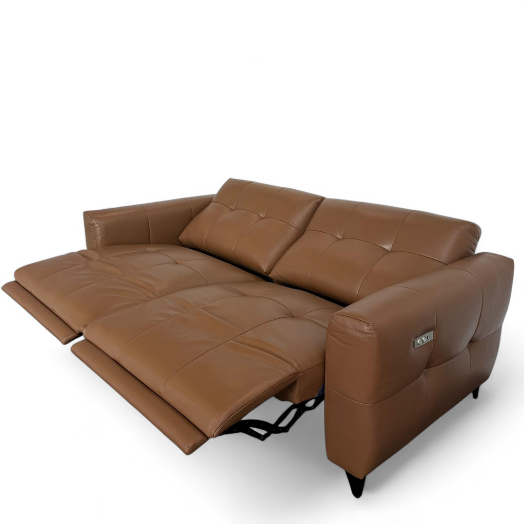 Celeste Recliner Sofa — Tan Leather 2 Seater