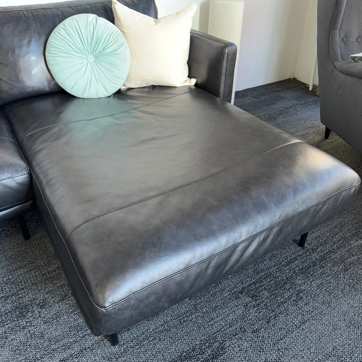 Furniture Gallery Brooklyn Genuine Leather 5.5 Seater Sofa with Chaise