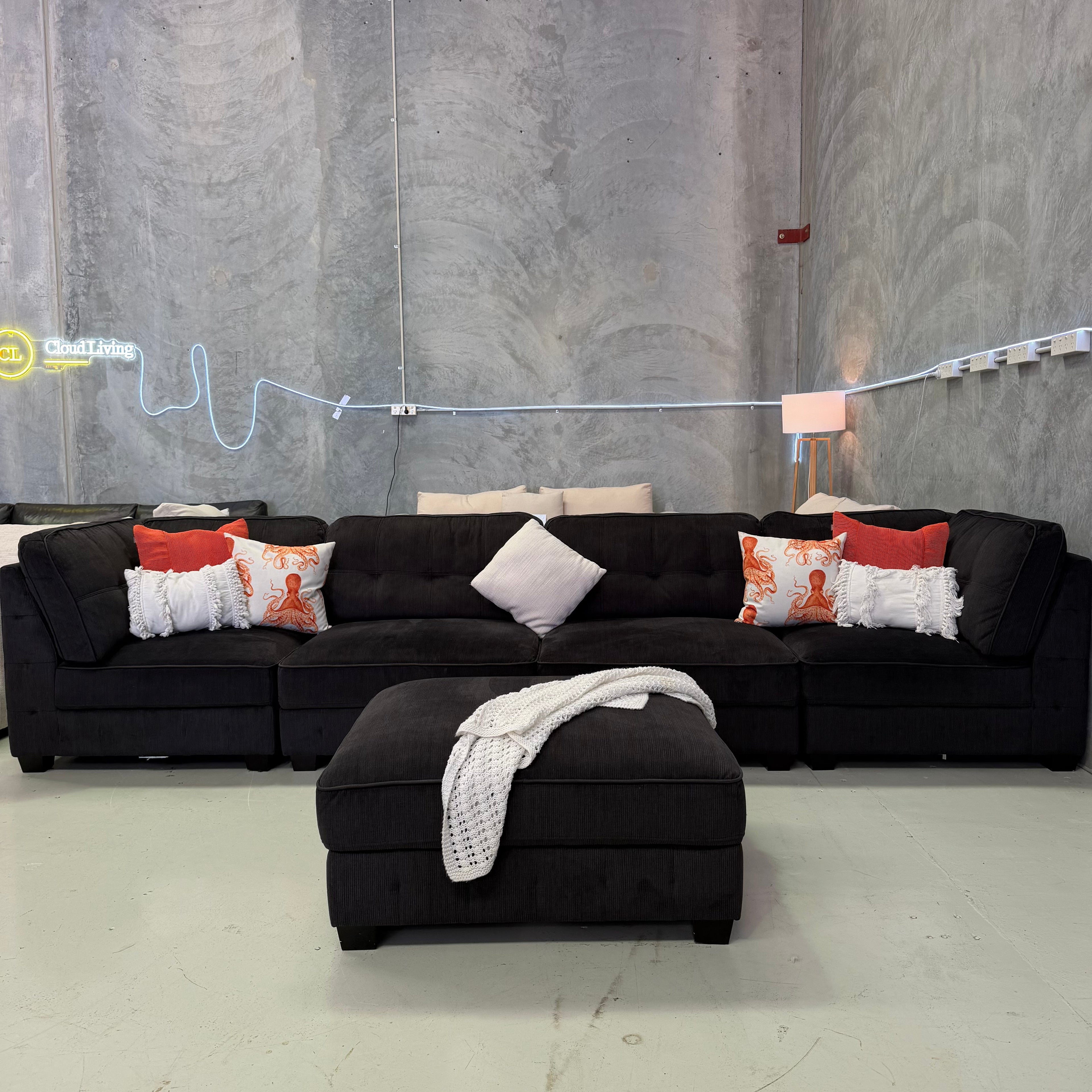 Harvey Norman Modular Corro Seater Couch Lounge Sofa with Ottoman $1680 Only