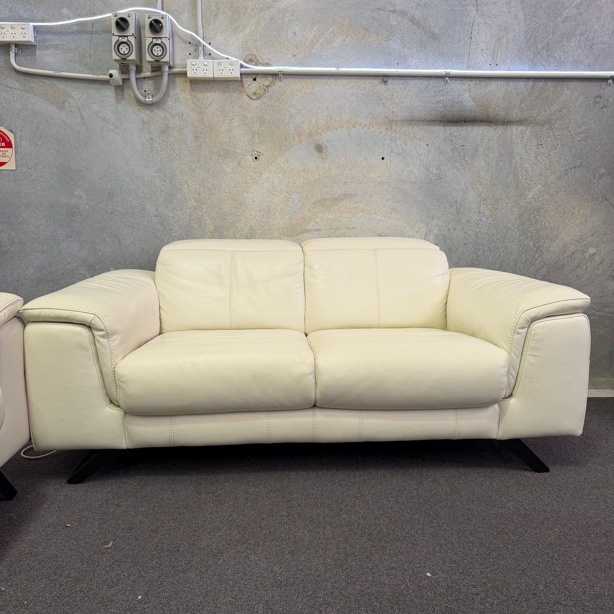 Nick Scali Electric Recliner Leather Sofa Set with Chaise – 2.5 + 2 Seater