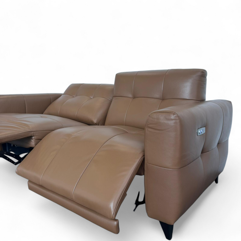 Celeste Recliner Sofa — Tan Leather 2 Seater
