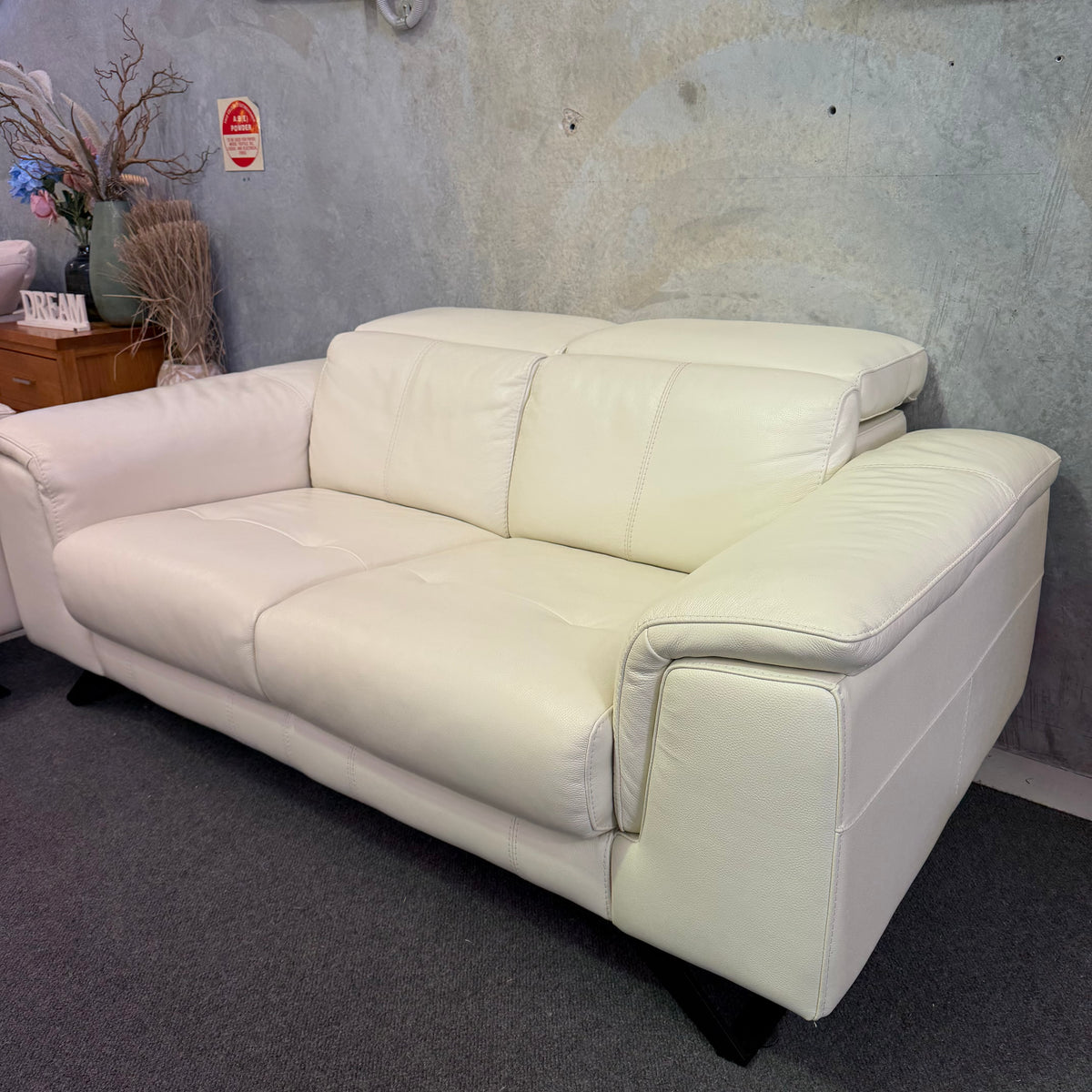 Nick Scali Electric Recliner Leather Sofa Set with Chaise – 2.5 + 2 Seater