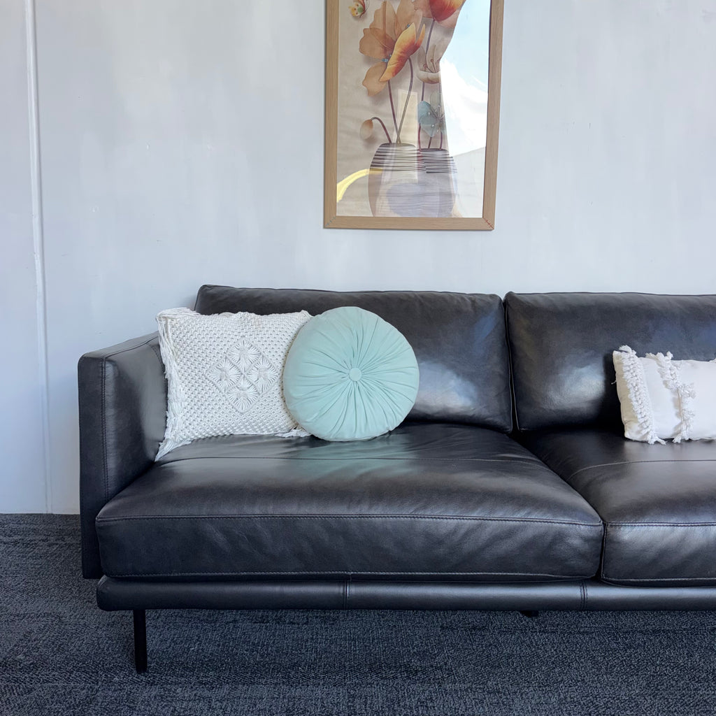 Furniture Gallery Brooklyn Genuine Leather 5.5 Seater Sofa with Chaise
