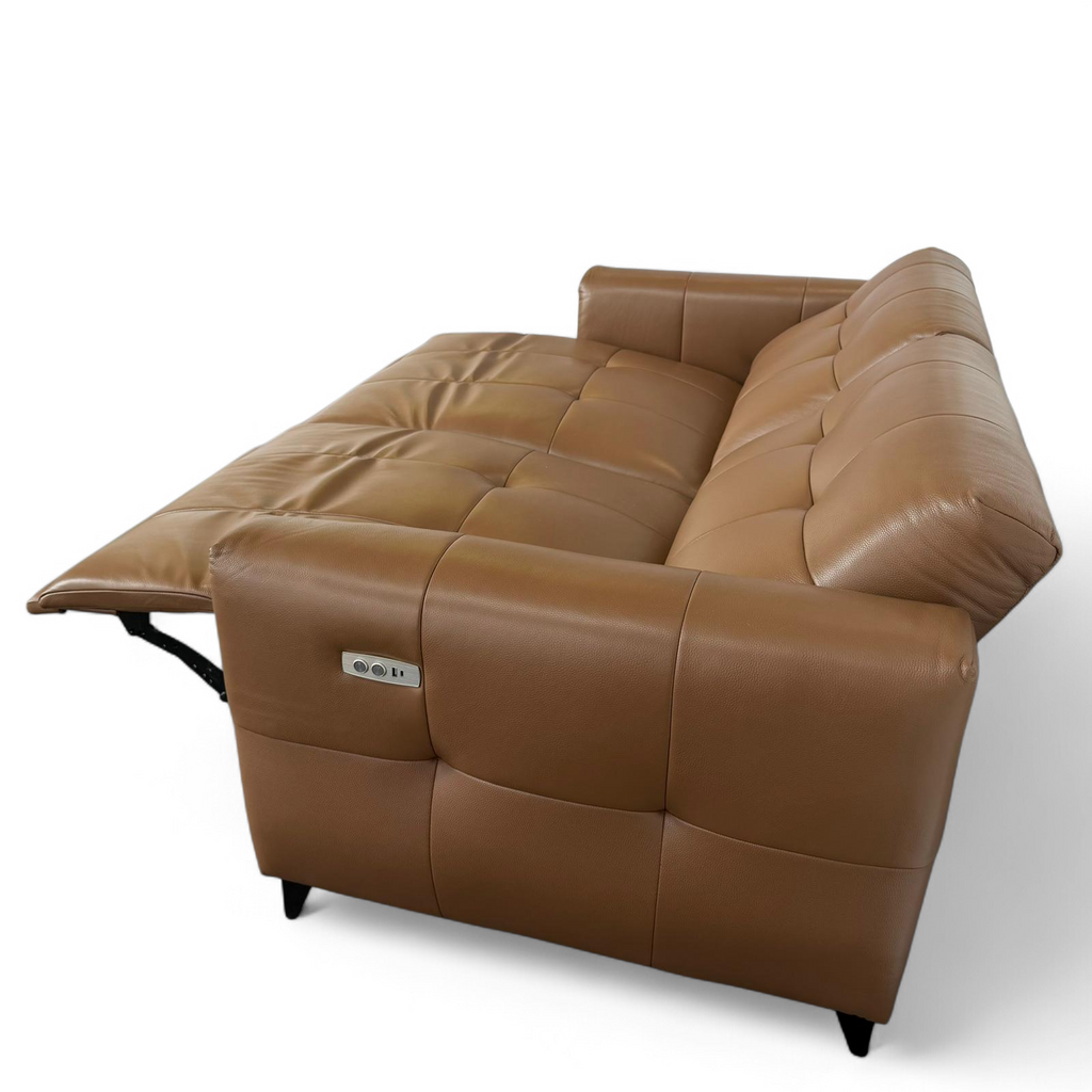 Celeste Recliner Sofa — Tan Leather 2 Seater