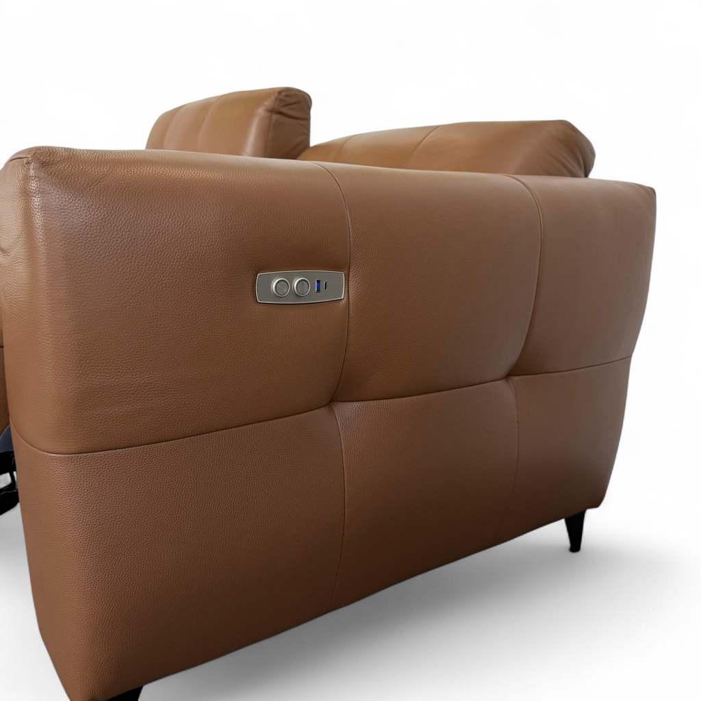 Celeste Recliner Sofa — Tan Leather 3 Seater