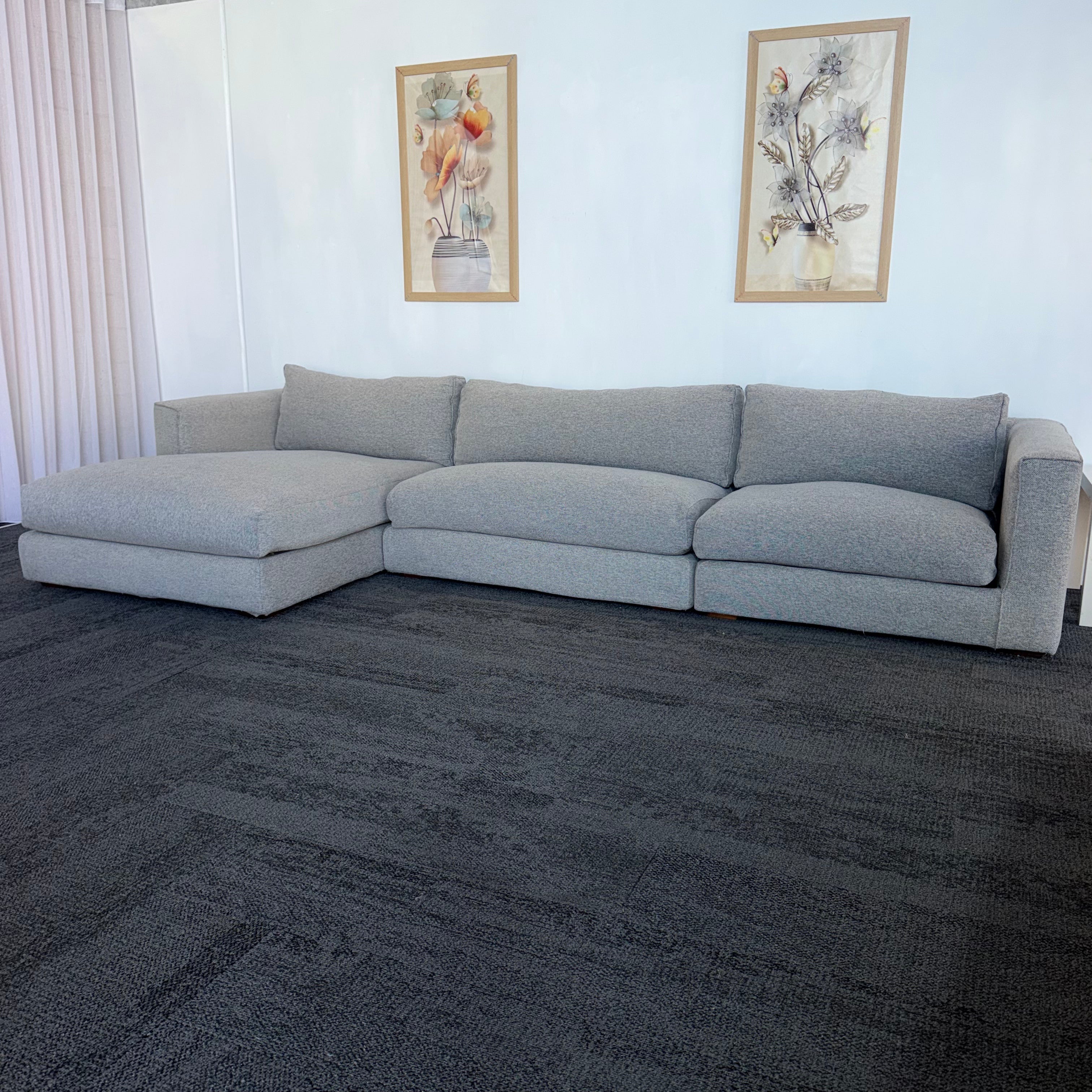 Long Island 5.5 Seater Cotton Filled Couch with Chaise – Cloud Comfort