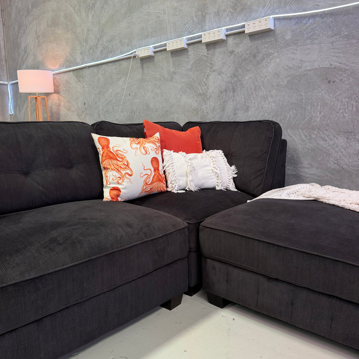 Harvey Norman Modular Corro Seater Couch Lounge Sofa with Ottoman $1680 Only