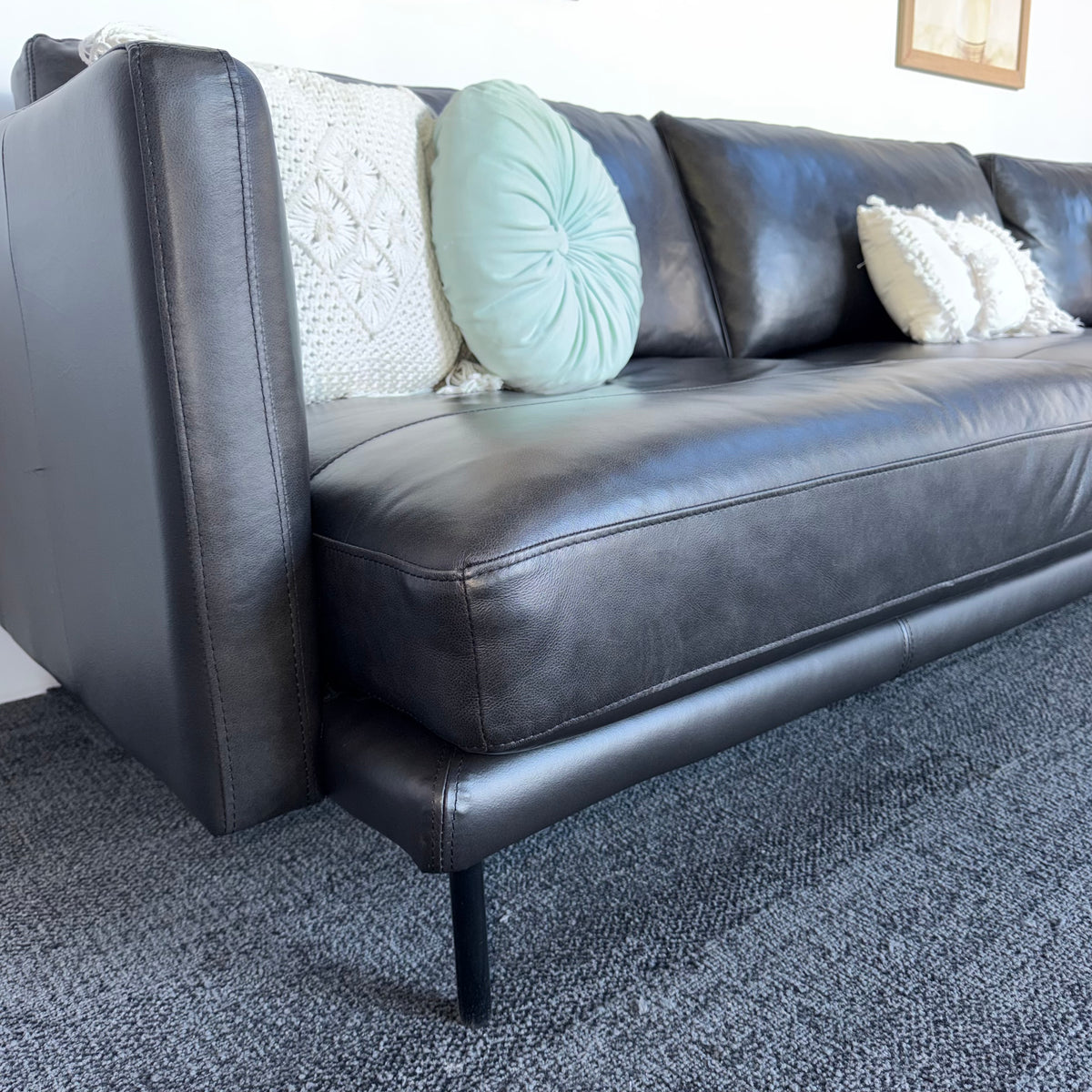 Furniture Gallery Brooklyn Genuine Leather 5.5 Seater Sofa with Chaise
