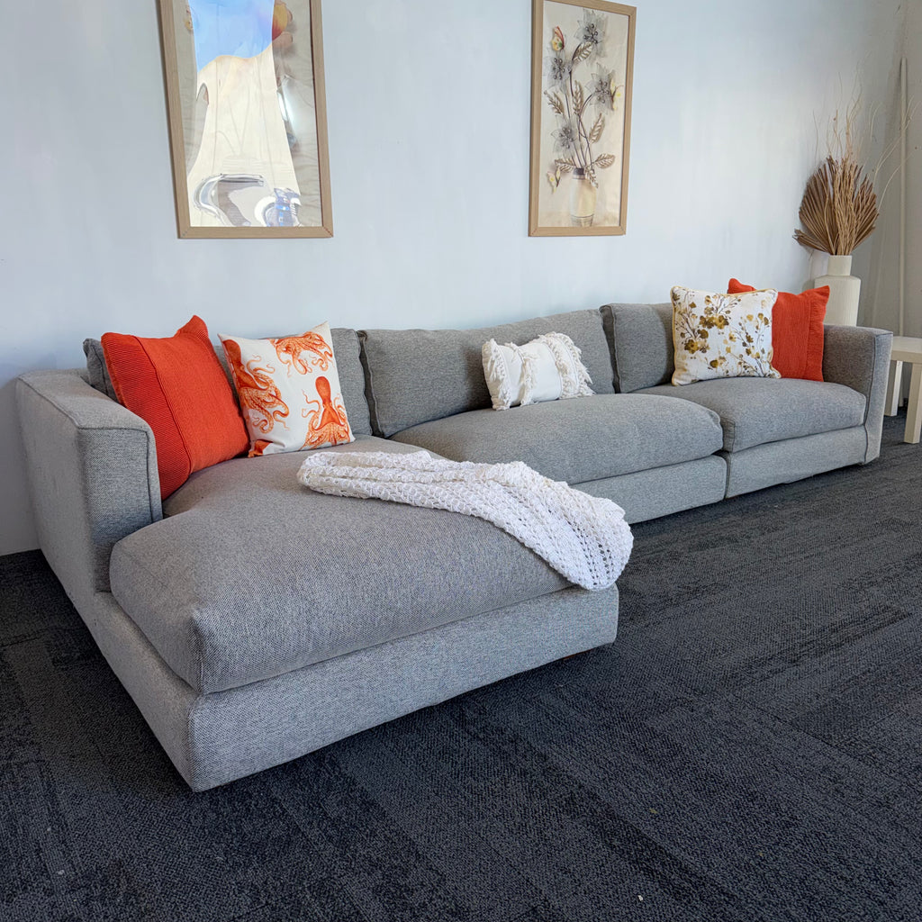 Long Island 5.5 Seater Cotton Filled Couch with Chaise – Cloud Comfort