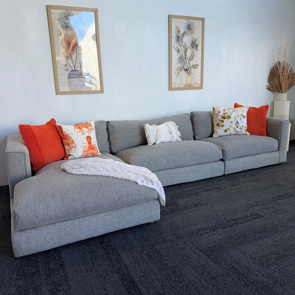 Long Island 5.5 Seater Cotton Filled Couch with Chaise – Cloud Comfort
