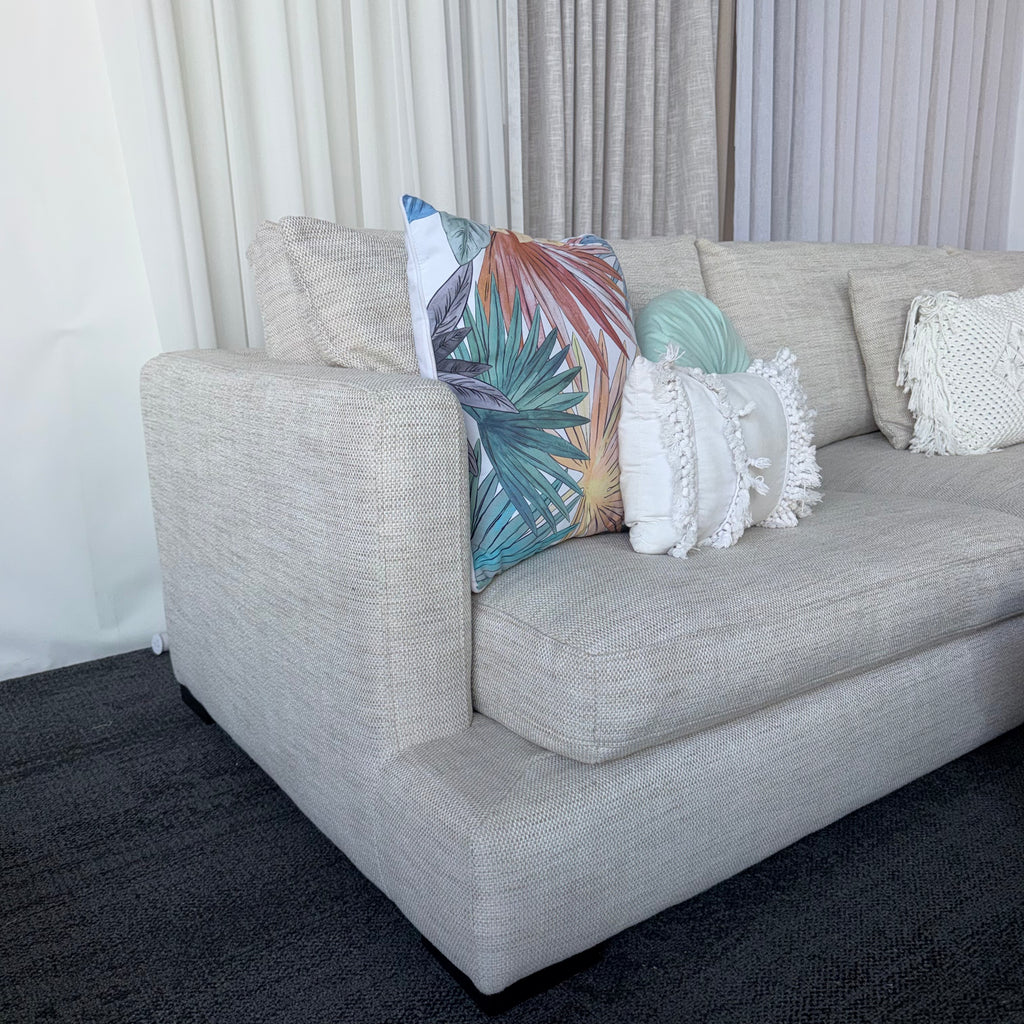 Freedom Long Island 5.5 Seater Feather-Filled Couch with Chaise & Ottoman