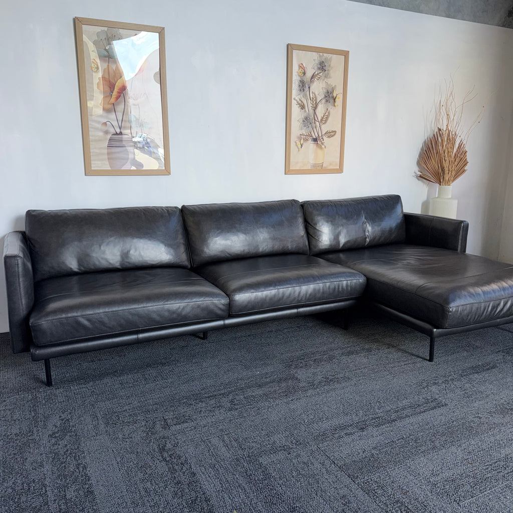 Furniture Gallery Brooklyn Genuine Leather 5.5 Seater Sofa with Chaise