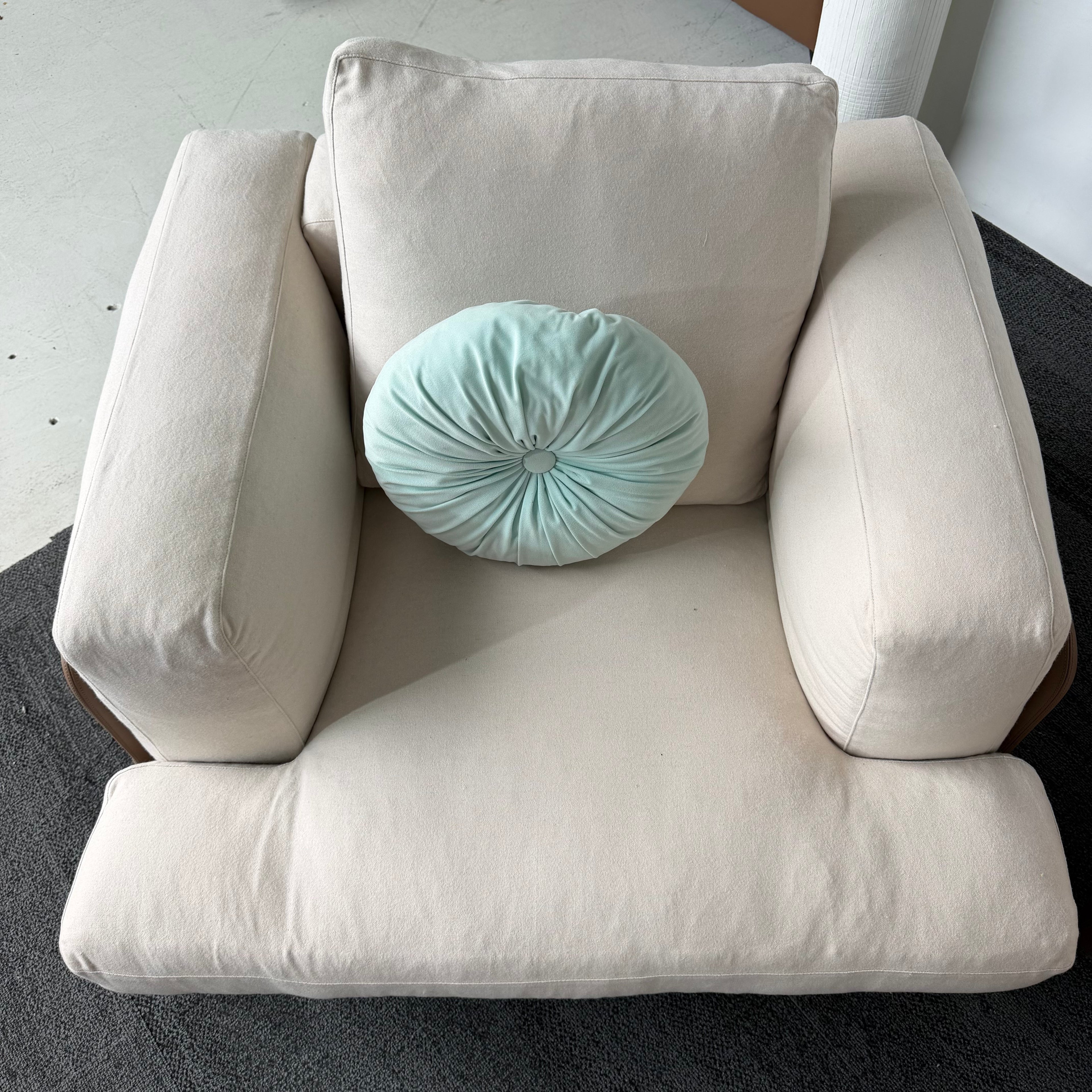 Designer 2-Tone Leather & Felt Fabric Couch Set – 3 + 2 + 1