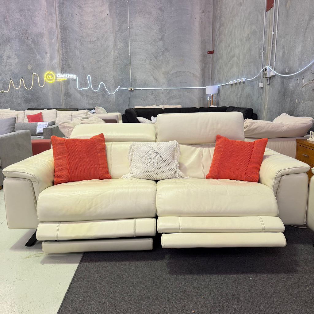 Nick Scali Electric Recliner Leather Sofa Set with Chaise – 2.5 + 2 Seater