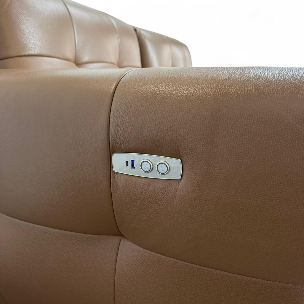 Celeste Recliner Sofa — Tan Leather 2 Seater