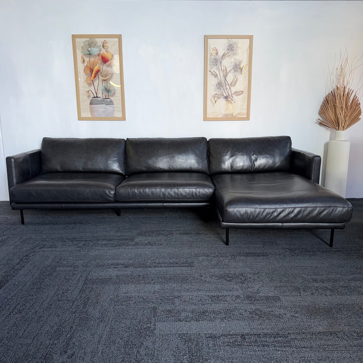 Furniture Gallery Brooklyn Genuine Leather 5.5 Seater Sofa with Chaise