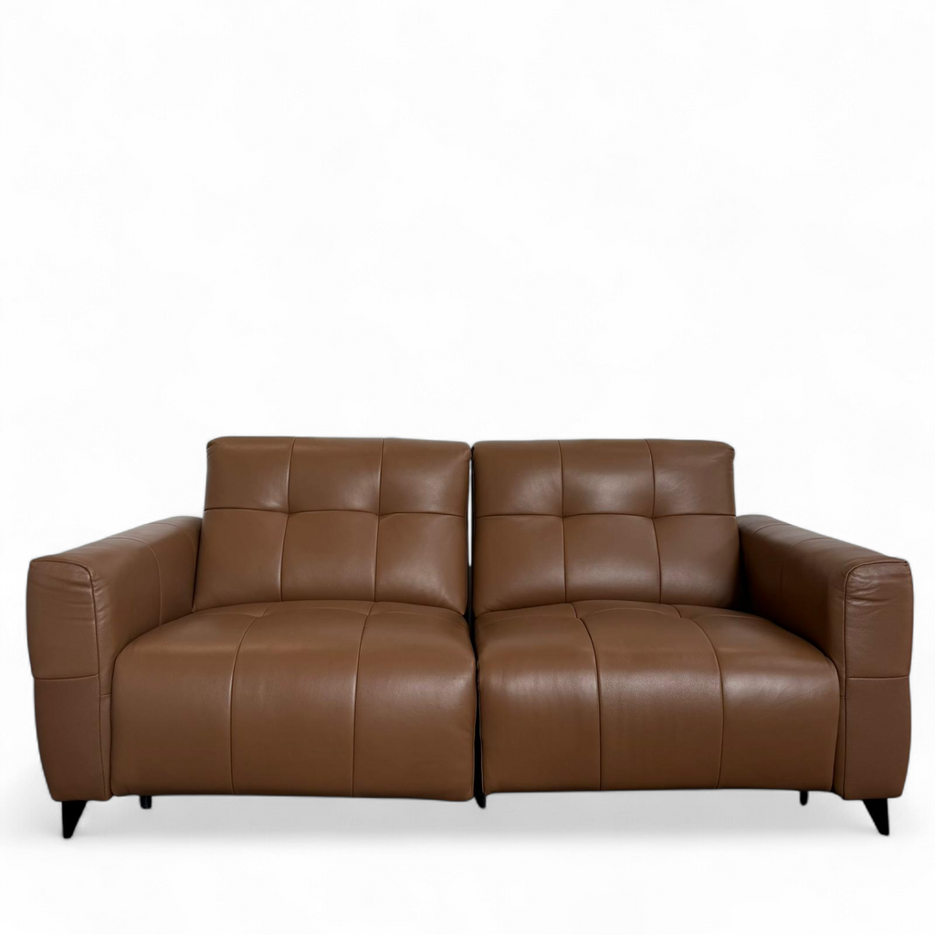 Celeste Recliner Sofa — Tan Leather 2 Seater