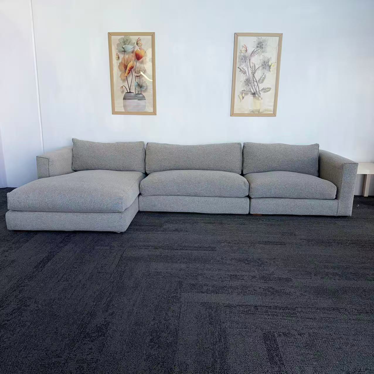 Long Island 5.5 Seater Cotton Filled Couch with Chaise – Cloud Comfort