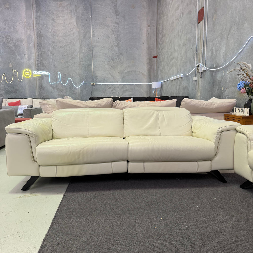 Nick Scali Electric Recliner Leather Sofa Set with Chaise – 2.5 + 2 Seater