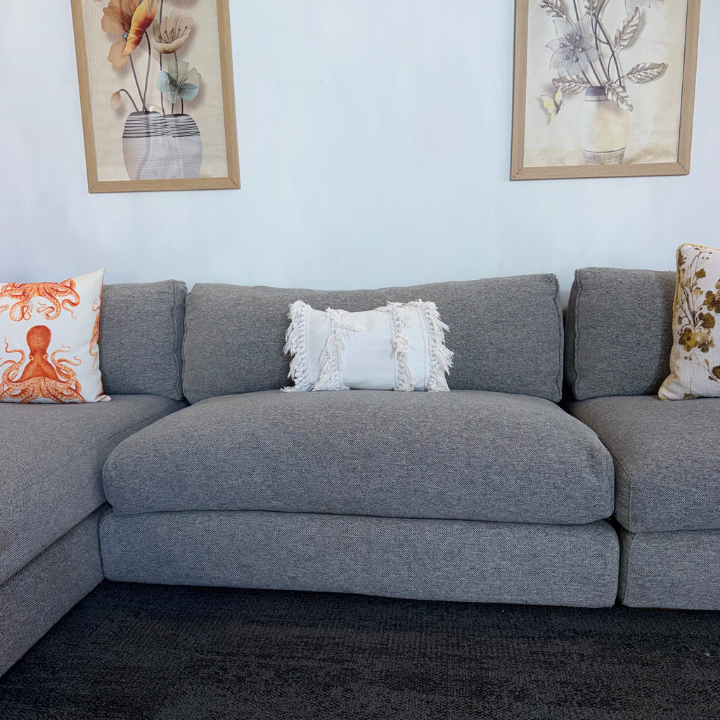 Long Island 5.5 Seater Cotton Filled Couch with Chaise – Cloud Comfort