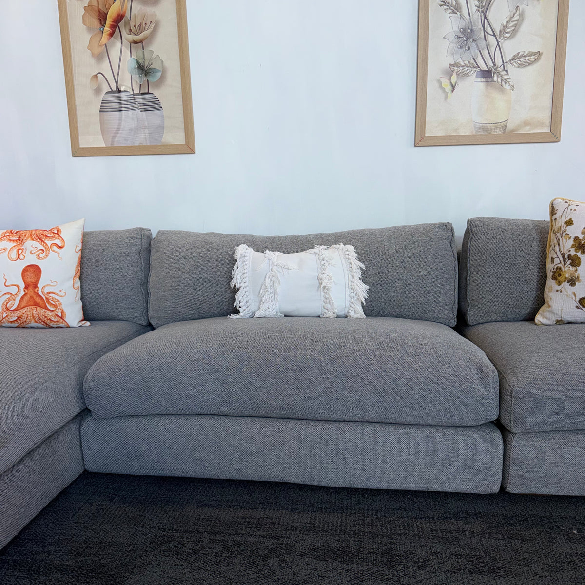 Long Island 5.5 Seater Cotton Filled Couch with Chaise – Cloud Comfort