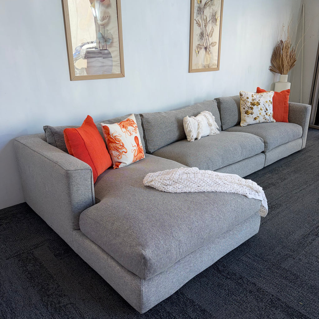Long Island 5.5 Seater Cotton Filled Couch with Chaise – Cloud Comfort
