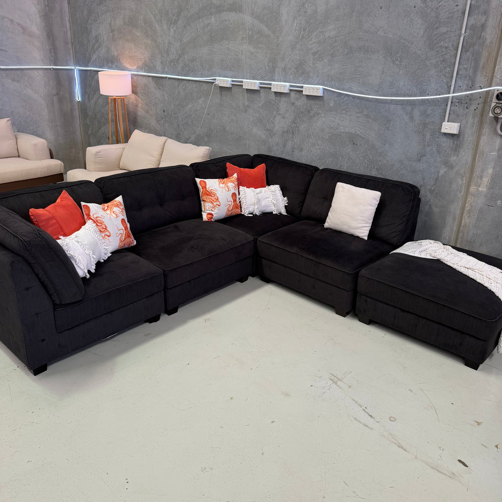 Harvey Norman Modular Corro Seater Couch Lounge Sofa with Ottoman $1680 Only