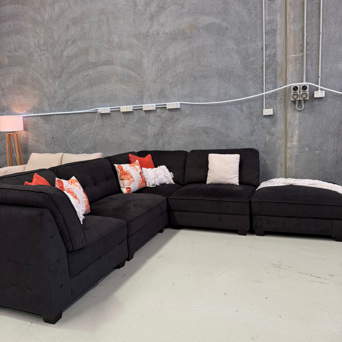 Harvey Norman Modular Corro Seater Couch Lounge Sofa with Ottoman $1680 Only