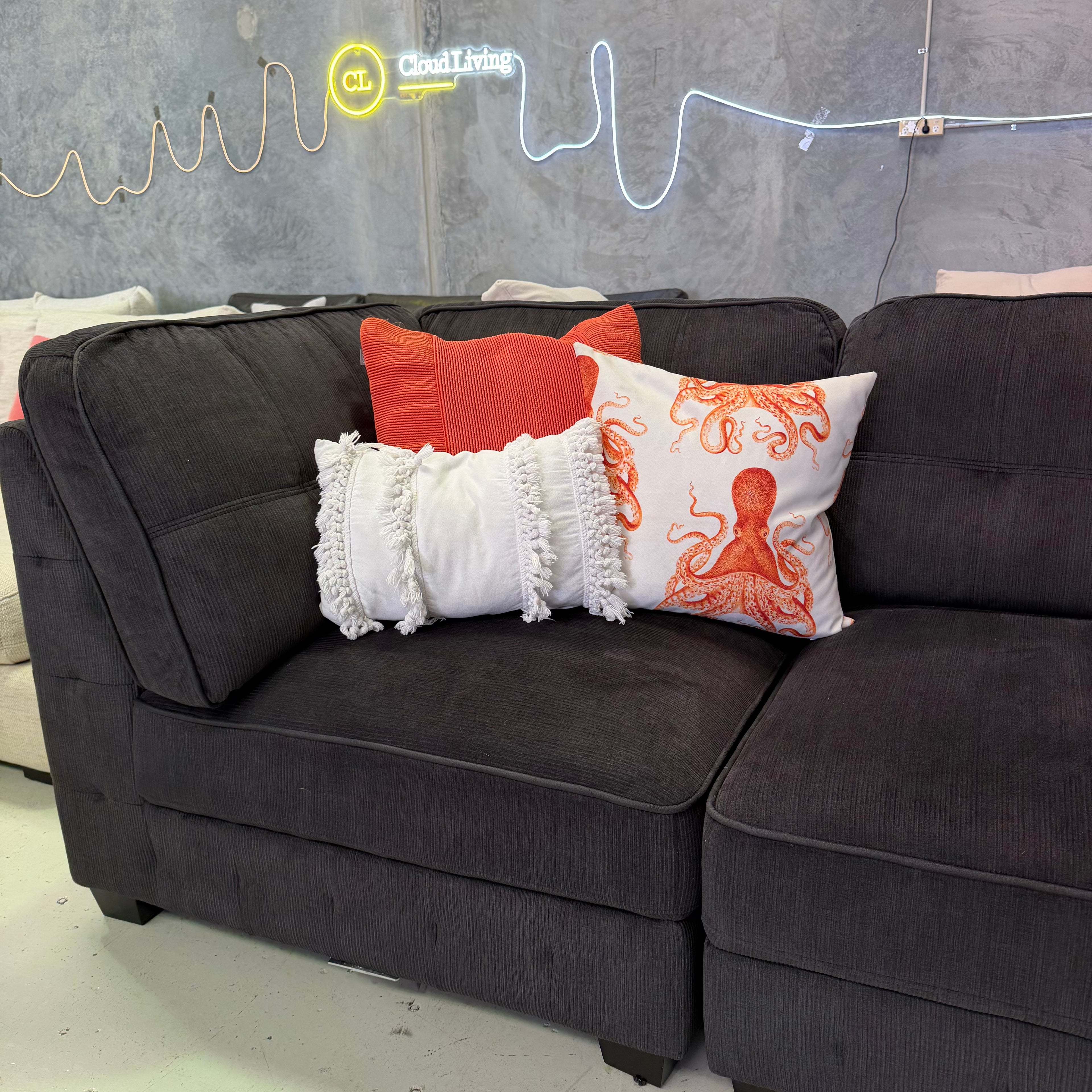 Harvey Norman Modular Corro Seater Couch Lounge Sofa with Ottoman $1680 Only