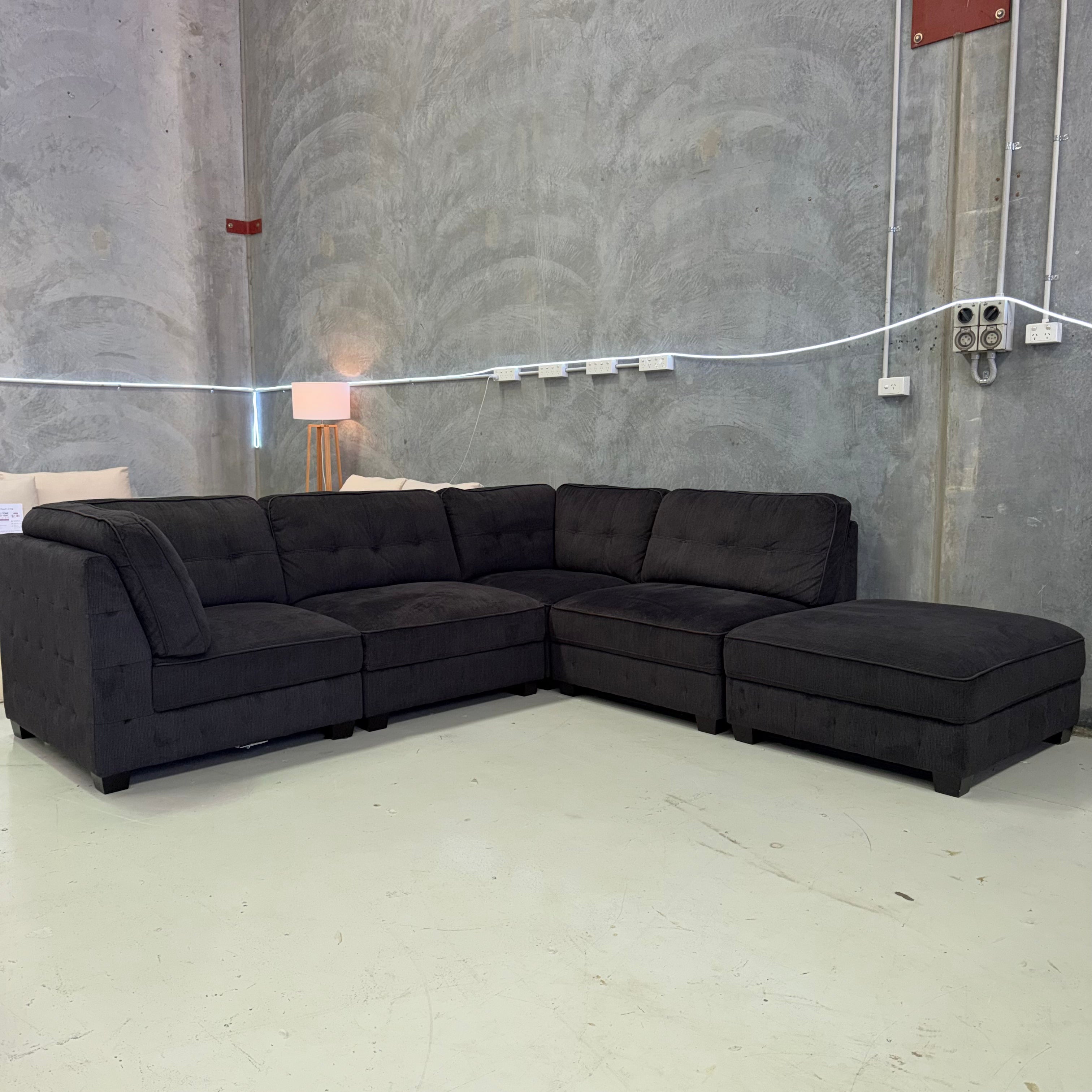 Harvey Norman Modular Corro Seater Couch Lounge Sofa with Ottoman $1680 Only