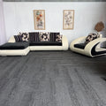 Designer Leather & Fabric Sofa with Chaise + Armchair