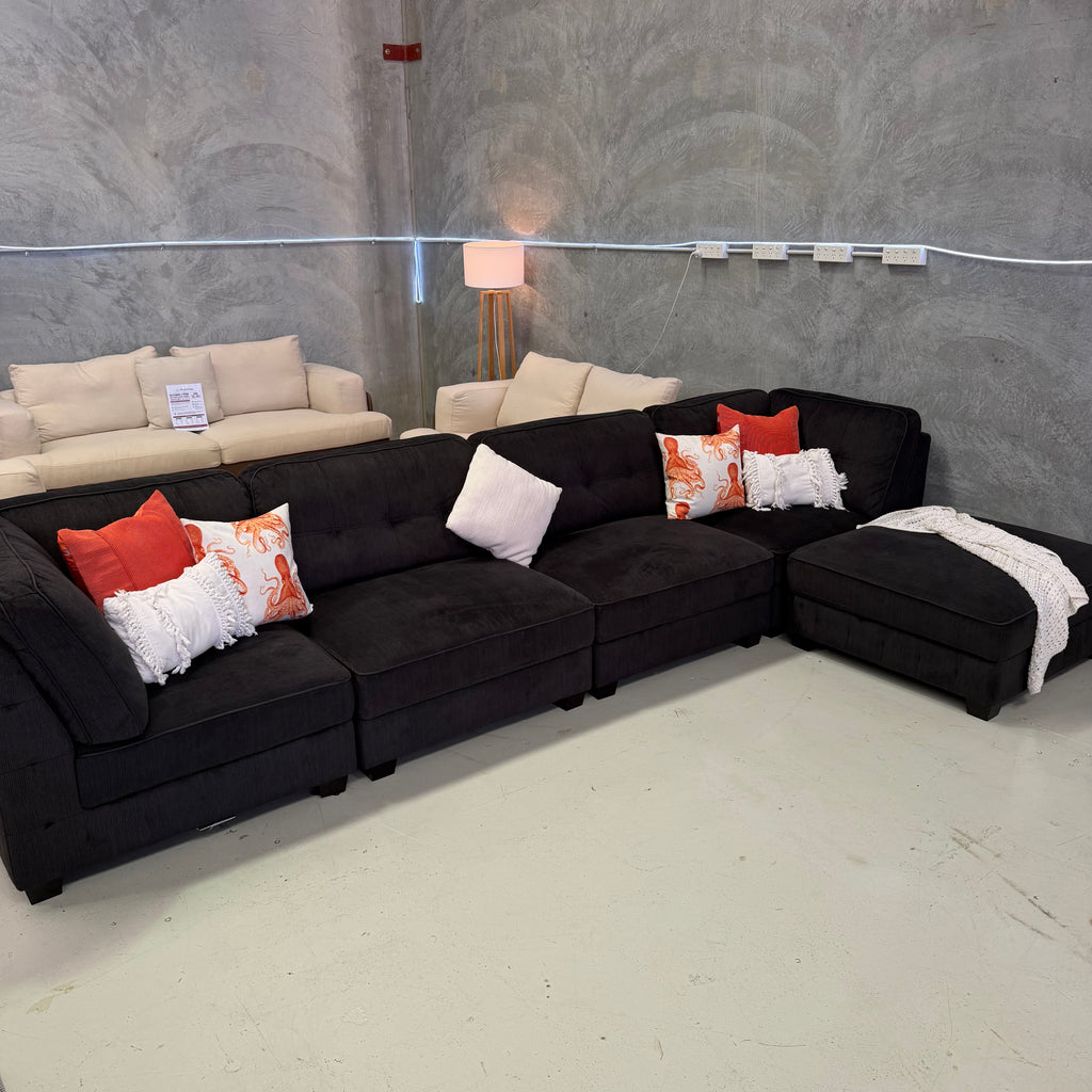 Harvey Norman Modular Corro Seater Couch Lounge Sofa with Ottoman $1680 Only