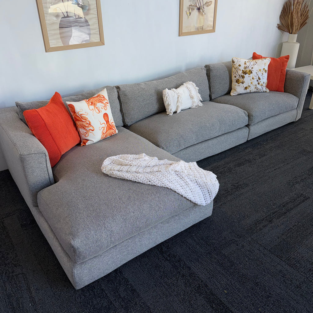 Long Island 5.5 Seater Cotton Filled Couch with Chaise – Cloud Comfort